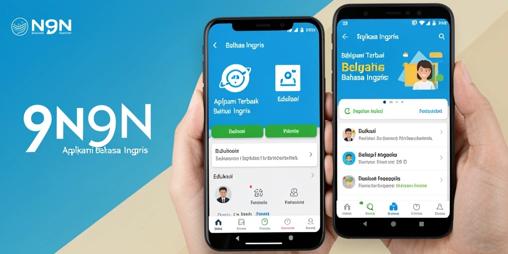 Screenshot antarmuka aplikasi 9N9N untuk belajar Bahasa Inggris.