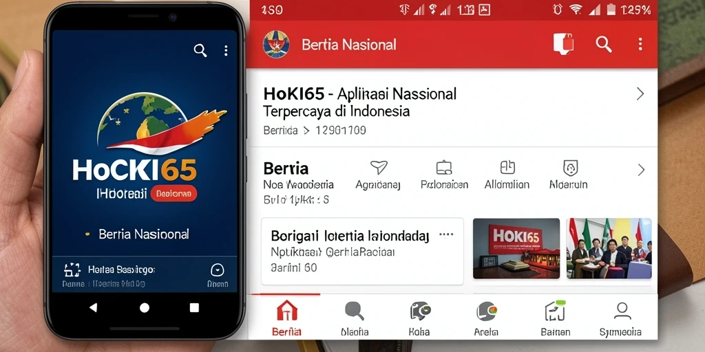 Antarmuka HOKI65 menampilkan berita nasional terbaru.