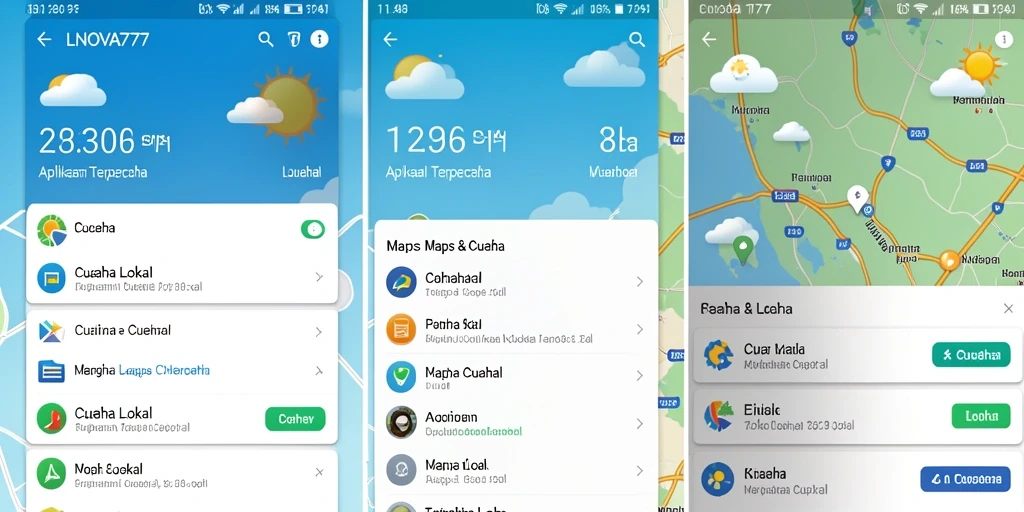 Antarmuka LNOVA777 yang jelas menampilkan data cuaca lokal.