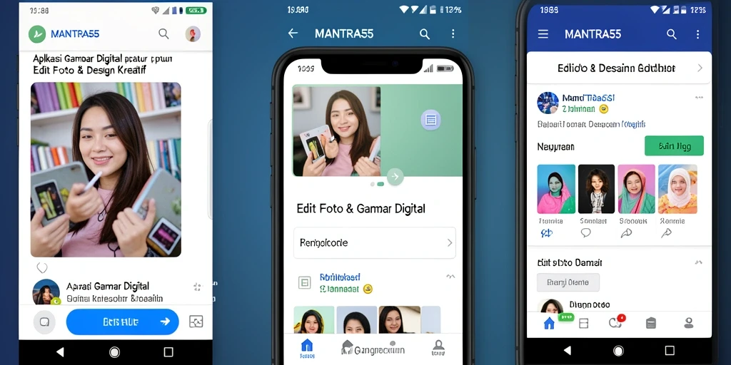 Antarmuka aplikasi MANTRA55 yang intuitif dan fungsional untuk edit foto.