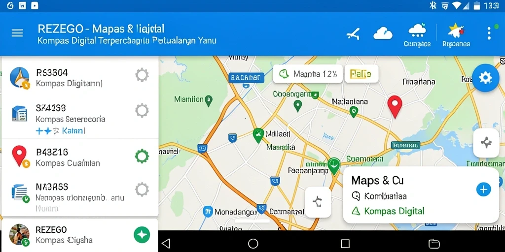 Antarmuka REZEGO yang jelas dan intuitif untuk navigasi.